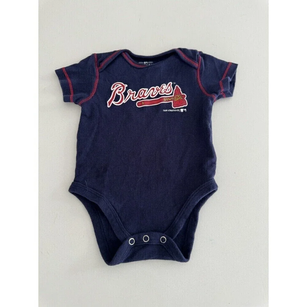 Genuine Merchandise MLB Braves baby Bodysuit Girls 6-9m Blue Short Sleeve
